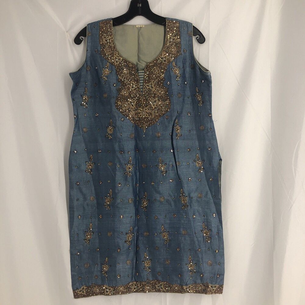 Women Ethnic Kurti Tunic Kurta Shirt Embroidery Boho Style Size Medium